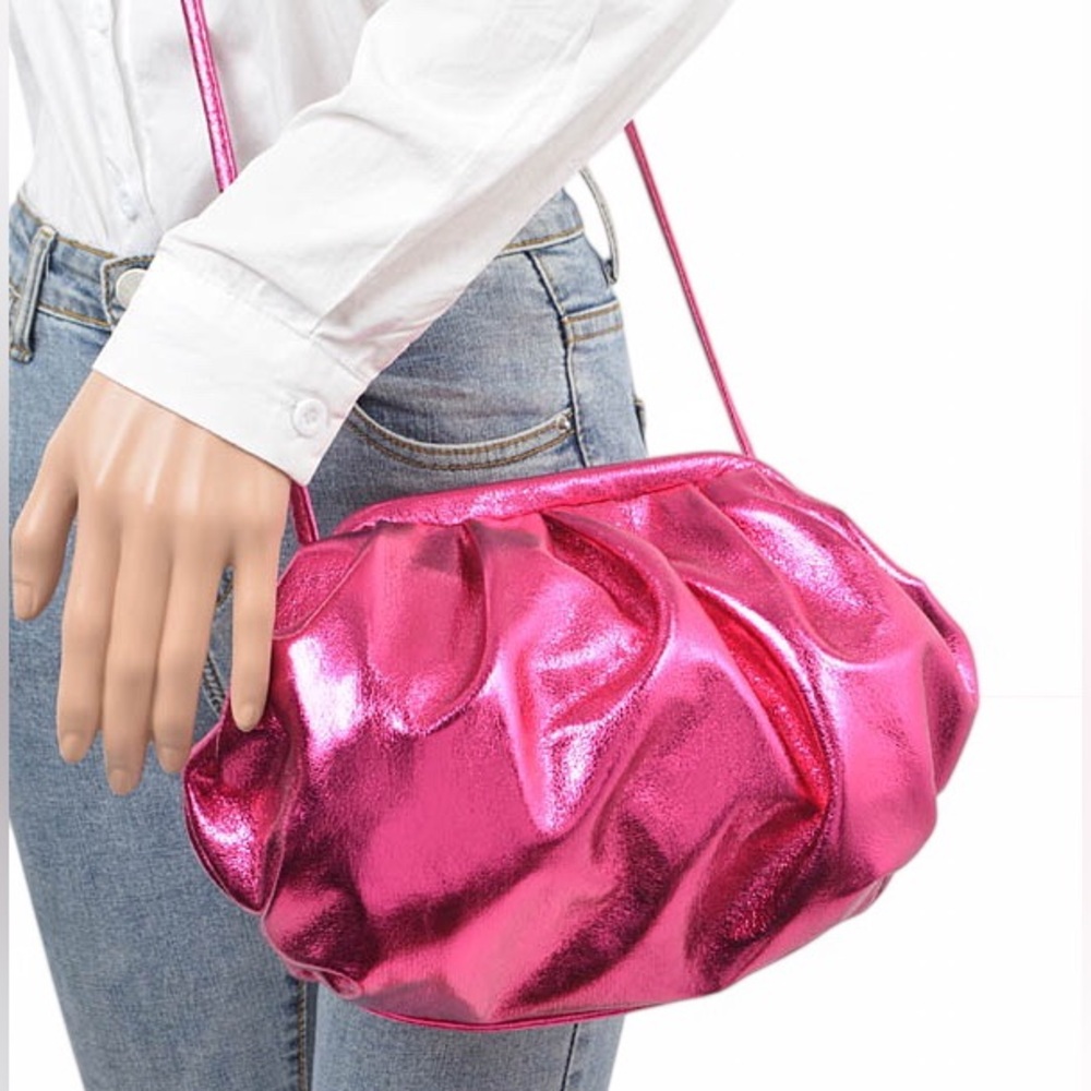 Metallic Fuchsia Pink Shoulder Bag